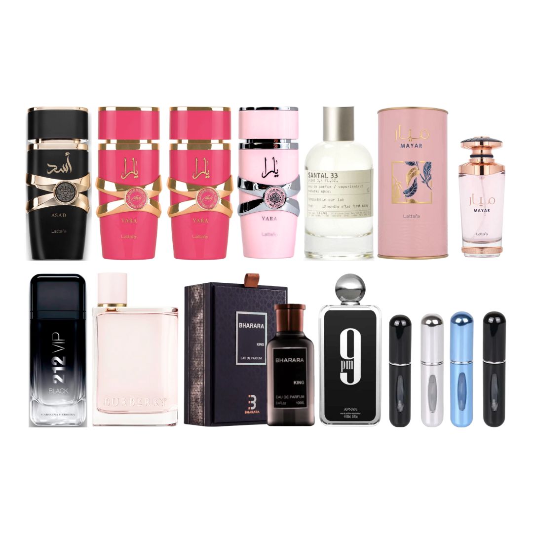 COMBO 10 PERFUMES + 4 PERFUMEROS